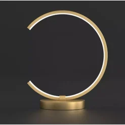 LAMPADA DA TAVOLO LED 12 W DESIGN CURVA ORO TOUCH SCRIVANIA COMODINO IP20 32729