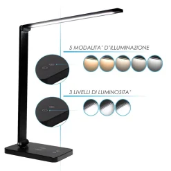 LAMPADA DA TAVOLO LED DA SCRIVANIA CON RICARICA WIRELESS PER CELLULARI XC-2681