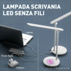 LAMPADA DA TAVOLO LED RICARICABILE SENZA FILI TOUCH MULTIDIREZIONALE DT-2683