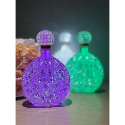 LAMPADA DA TAVOLO LUCE NOTTURNA D'ATMOSFERA CRISTALLO BOTTIGLIA VINO RICARICA TOUCH