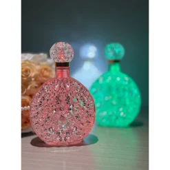 LAMPADA DA TAVOLO LUCE NOTTURNA D'ATMOSFERA CRISTALLO BOTTIGLIA VINO RICARICA TOUCH