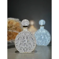 LAMPADA DA TAVOLO LUCE NOTTURNA D'ATMOSFERA CRISTALLO BOTTIGLIA VINO RICARICA TOUCH