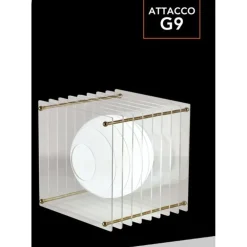 LAMPADA DA TAVOLO LUME ATTACCO G9 IP20 20CM ORO BIANCO DESIGN MODERNO MINIMALISTA D07