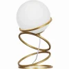 LAMPADA DA TAVOLO MINIMALISTA LUME IN METALLO BRONZO CON SFERA IN VETRO G9 D31