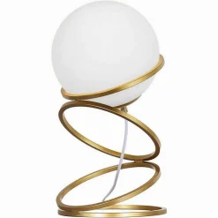 LAMPADA DA TAVOLO MINIMALISTA LUME IN METALLO BRONZO CON SFERA IN VETRO G9 D31