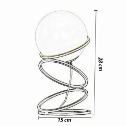 LAMPADA DA TAVOLO MINIMALISTA LUME IN METALLO BRONZO CON SFERA IN VETRO G9 D31