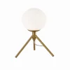 LAMPADA DA TAVOLO MINIMALISTA BRONZO TREPPIEDI CON SFERA LUME ABAT JOUR G9 D35