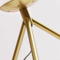 LAMPADA DA TAVOLO MINIMALISTA BRONZO TREPPIEDI CON SFERA LUME ABAT JOUR G9 D35