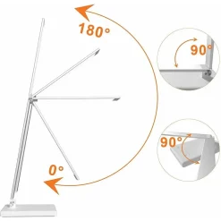 LAMPADA DA TAVOLO SCRIVANIA TOUCH PIEGHEVOLE 180° LUCE 52 LED 5 COLORI EK009A