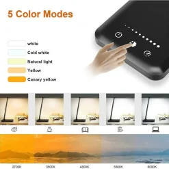 LAMPADA DA TAVOLO SCRIVANIA TOUCH PIEGHEVOLE 180° LUCE 52 LED 5 COLORI EK009A