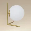 LAMPADA DA TAVOLO SCRIVANIA RAMO CON SFERA IN VETRO LUCE ATTACCO E27 ORO 33870