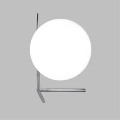 LAMPADA DA TAVOLO SCRIVANIA RAMO CON SFERA IN VETRO LUCE ATTACCO E27 ARGENTO 33887