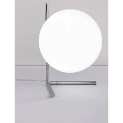 LAMPADA DA TAVOLO SCRIVANIA RAMO CON SFERA IN VETRO LUCE ATTACCO E27 ARGENTO 33887