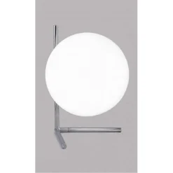 LAMPADA DA TAVOLO SCRIVANIA RAMO CON SFERA IN VETRO LUCE ATTACCO E27 ARGENTO 33887