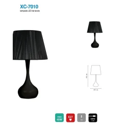 LAMPADA DA TAVOLO SCRIVANIA CON BASE SFERICA NERA E27 DESIGN MODERNO XC-7010