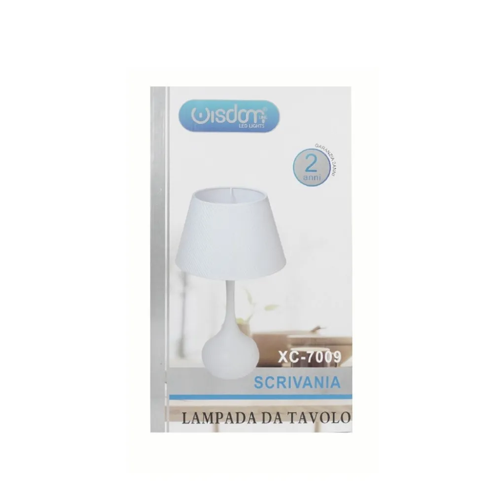 LAMPADA DA TAVOLO SCRIVANIA CON BASE SFERICA BIANCA E27 DESIGN MODERNO XC-7009