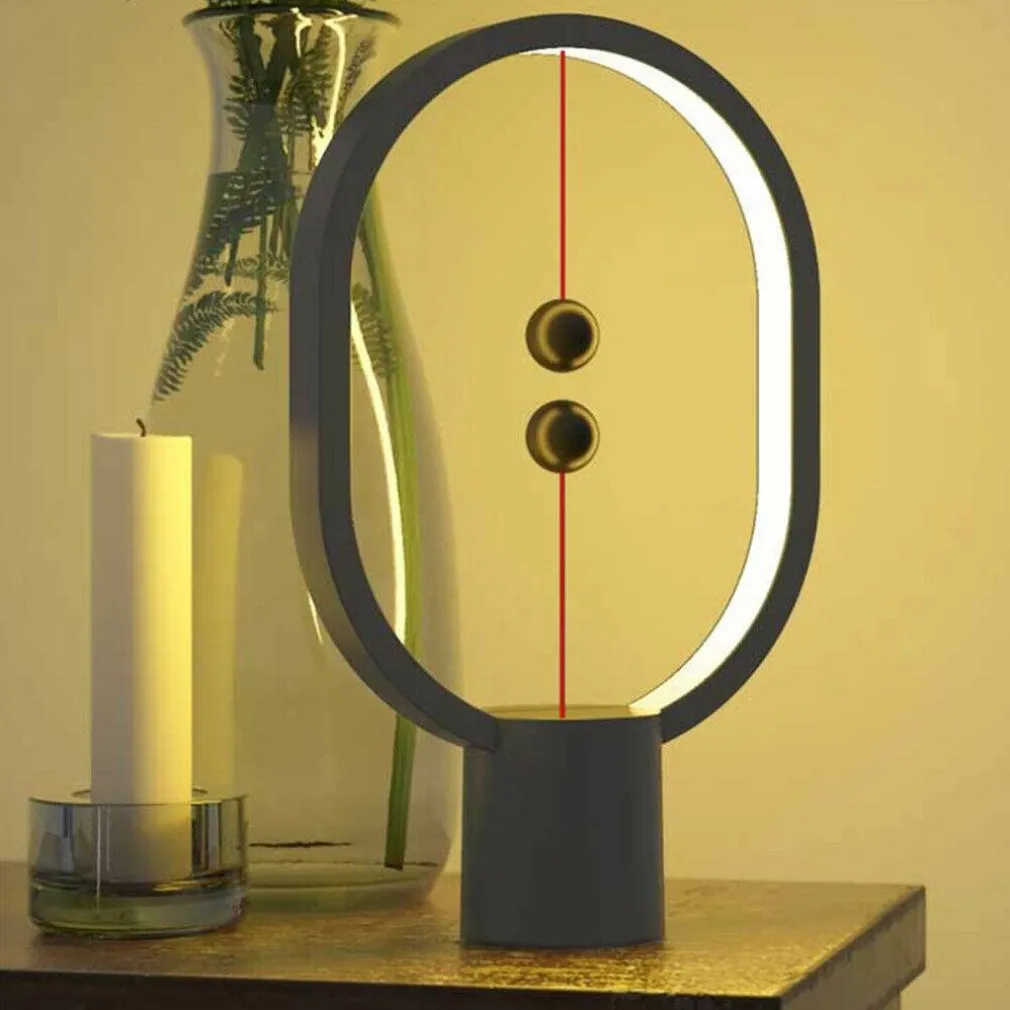 LAMPADA DA TAVOLO SCRIVANIA BALANCE ELLISSE MAGNETICO USB A LED DESIGN MODERNA