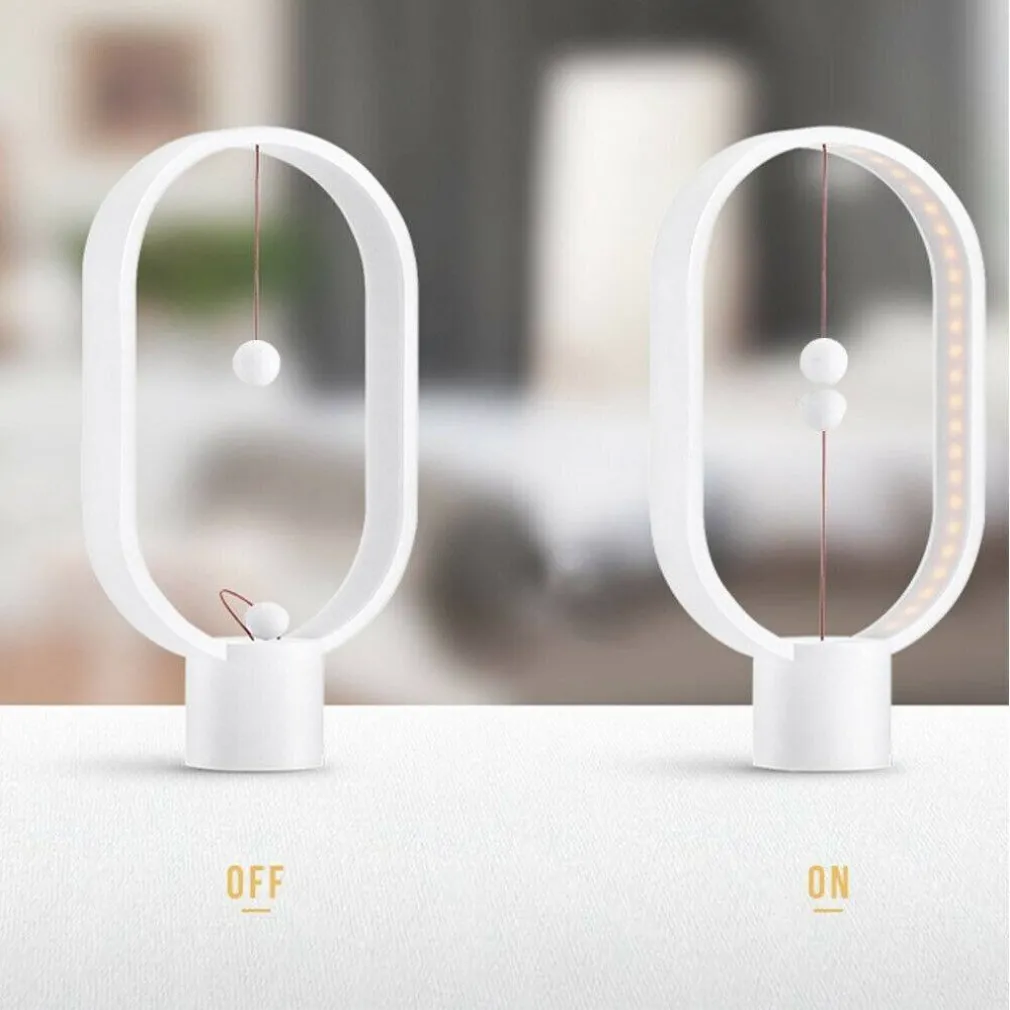 LAMPADA DA TAVOLO SCRIVANIA BALANCE ELLISSE MAGNETICO USB A LED DESIGN MODERNA