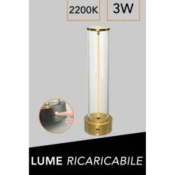 LAMPADA DA TAVOLO SCRIVANIA LED 3W FILAMENTO FLESSIBILE MAGNETICO LUME RICARICABILE D39