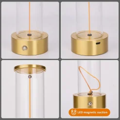 LAMPADA DA TAVOLO SCRIVANIA LED 3W FILAMENTO FLESSIBILE MAGNETICO LUME RICARICABILE D39