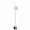 LAMPADA DA TERRA ARGENTO CON SFERA VETRO BIANCO PIANTANA E27 DESIGN MODERNO 33900