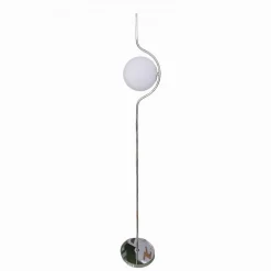 LAMPADA DA TERRA ARGENTO CON SFERA VETRO BIANCO PIANTANA E27 DESIGN MODERNO 33900