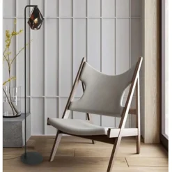 LAMPADA DA TERRA CON PIANTANA PARALUME NERO RAME ANTICO VINTAGE 220X170X1510 MM