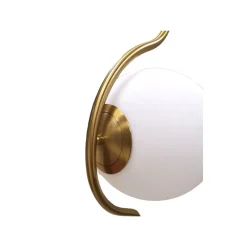 LAMPADA DA TERRA ORO CON SFERA IN VETRO BIANCO PIANTANA E27 DESIGN MODERNO 33894