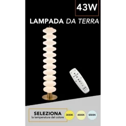 LAMPADA DECORATIVA A LED DA TERRA 43 WATT TECNOLOGIA CCT CON TELECOMANDO APP D18-3C