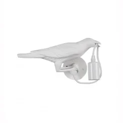 LAMPADA DECORATIVA MURO A FORMA DI CORVO UCCELLO APPLIQUE PARETE IN RESINA E66