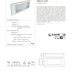 LAMPADA DI EMERGENZA BEGHELLI DA 11W A LED DA INCASSO AUTONOMIA 8H IP40 SE 1499