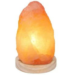 LAMPADA DI SALE HIMALAYA SALGEMMA GREZZA 700GR LUCE LED DA TAVOLO A BATTERIA