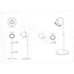 LAMPADA DOPPIO USO SCRIVANIA APPLIQUE A LED 6W TOUCH DIMMERABILE 3 COLORAZIONI BL-1005