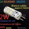 Lampada Faretto G4 24 LED SMD 3014 2W Luce Bianco Caldo DC 12V
