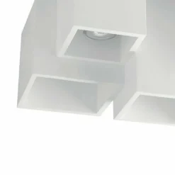 LAMPADA IN GESSO A 5 CUBI DA SOFFITTO LAMPADARIO SUPPORTO FARETTI GU10 GS-C06-5