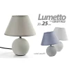 LAMPADA INTERNO LUMETTO ABAT-JOUR 20X25CM BASE CERAMICA COLORI ASSORTITI 752681