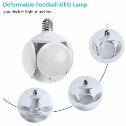 LAMPADA LAMPADARIO DEFORMABILE LED 40W 6800K 5 VIE BIANCA ATTACCO E27 UFO PALLA