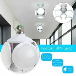 LAMPADA LAMPADARIO DEFORMABILE LED 40W 6800K 5 VIE BIANCA ATTACCO E27 UFO PALLA