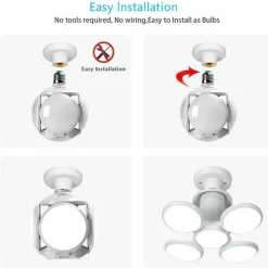 LAMPADA LAMPADARIO DEFORMABILE LED 40W 6800K 5 VIE BIANCA ATTACCO E27 UFO PALLA