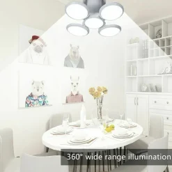 LAMPADA LAMPADARIO DEFORMABILE LED 40W 6800K 5 VIE BIANCA ATTACCO E27 UFO PALLA