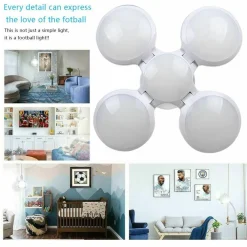 LAMPADA LAMPADARIO DEFORMABILE LED 40W 6800K 5 VIE BIANCA ATTACCO E27 UFO PALLA