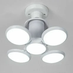 LAMPADA LAMPADARIO DEFORMABILE LED 40W 6800K 5 VIE BIANCA ATTACCO E27 UFO PALLA