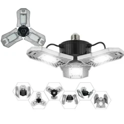 LAMPADA LAMPADARIO LED SMD 60W 6000K 6000 LUMEN DEFORMABILE ATTACCO E27