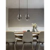 LAMPADA LAMPADARIO SOSPENSIONE E27 DROP IN VETRO ARGENTO GRIGIO SCURO IP20 LP