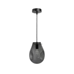 LAMPADA LAMPADARIO SOSPENSIONE E27 DROP IN VETRO ARGENTO GRIGIO SCURO IP20 LP