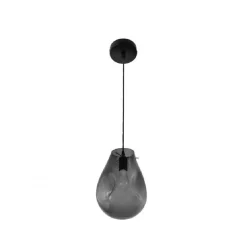 LAMPADA LAMPADARIO SOSPENSIONE E27 DROP IN VETRO ARGENTO GRIGIO SCURO IP20 LP