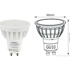LAMPADA LAMPADINA FARETTO LED 5W 24 LED SMD ATTACCO GU10 LUCE BIANCA