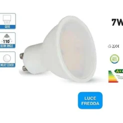 LAMPADA LAMPADINA LED FARETTO INCASSO GU10 7W COB SPOTLIGHT LUCE BIANCA FREDDA