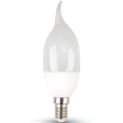LAMPADA LAMPADINA LED V-TAC 6W 6 WATT LUCE FREDDO FIAMMA OPACA CANDELA E14