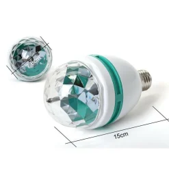 LAMPADA LAMPADINA ROTANTE RGB E27 EFFETTI LUCE LED LUCI DISCOTECA NATALE FESTE